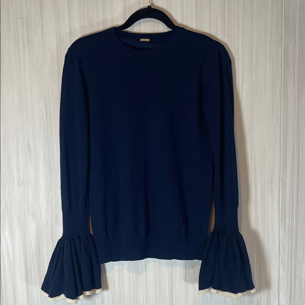 ADAM LIPPES MERINO WOOL DRAMATIC BELL SLEEVE SWEATER MEDIUM